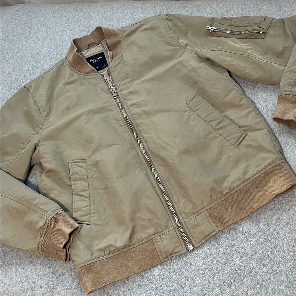 Abercrombie And Fitch Bomber Jacket Mens Medium Grandpa Nylon